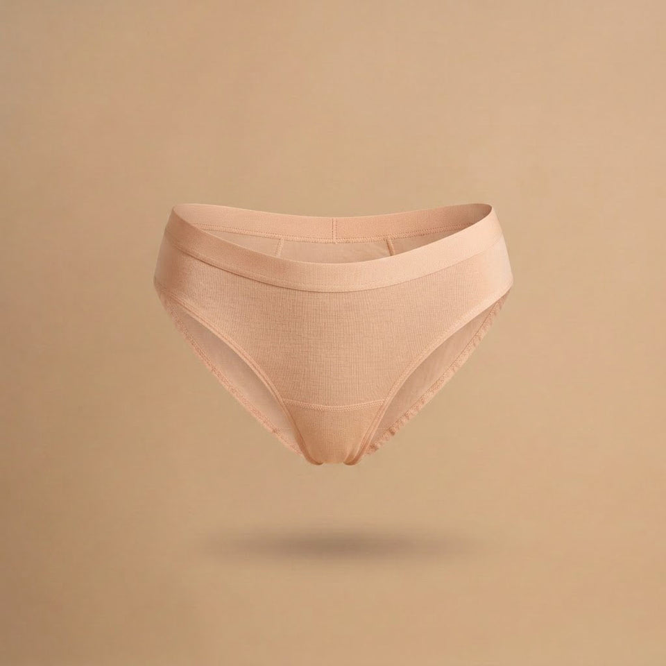 Floena Leakproof Everyday Bamboo Bikini — light pink bamboo period underwear for everyday wear