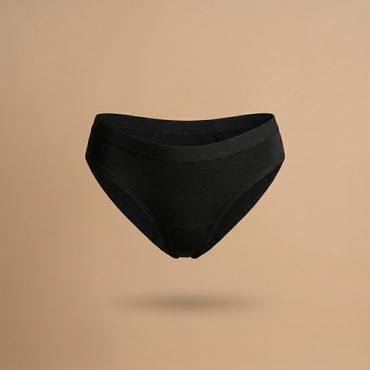 Floena Leakproof Everyday Bamboo Bikini — black bamboo period underwear for everyday wear