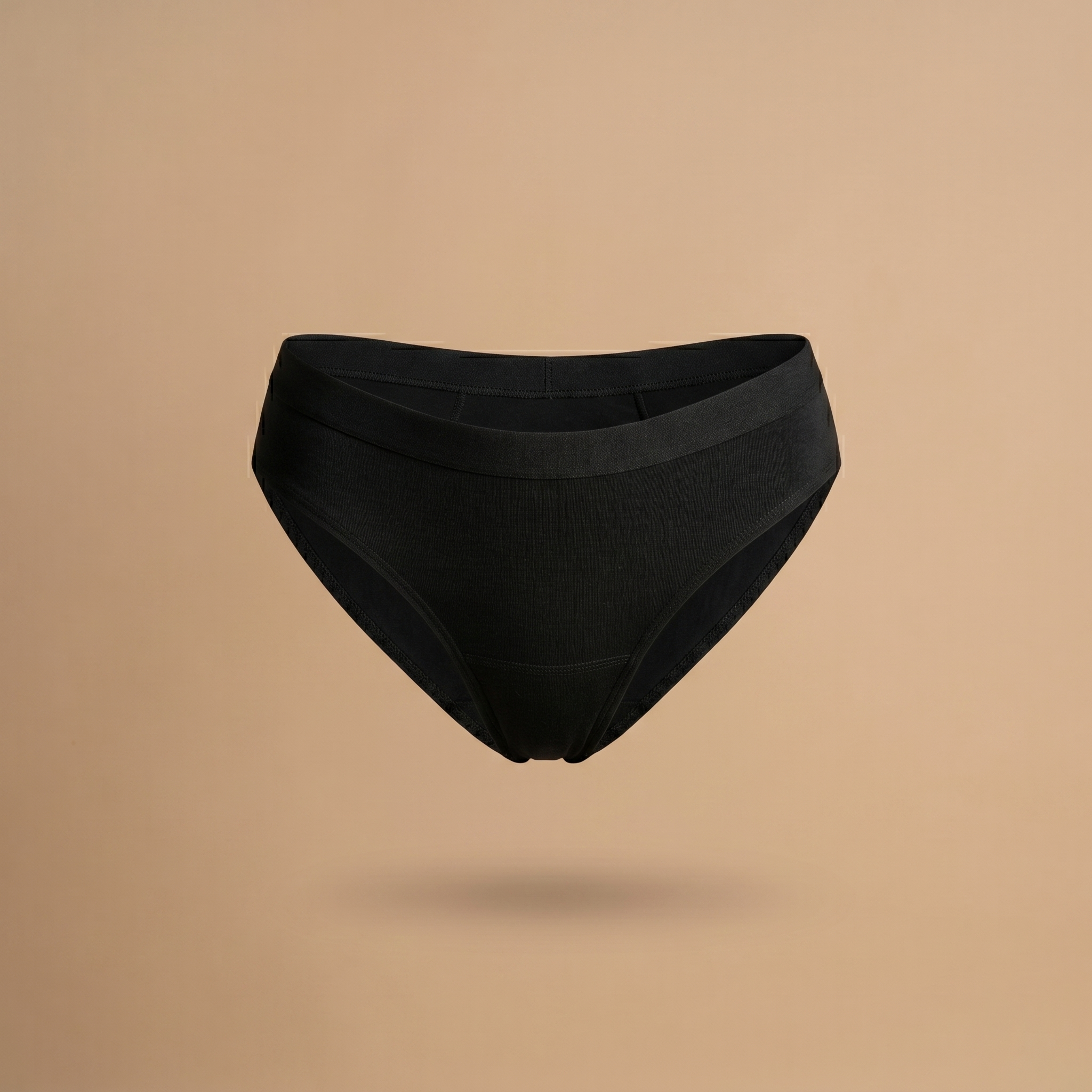 Floena Leakproof Everyday Bamboo Bikini — black bamboo period underwear for everyday wear