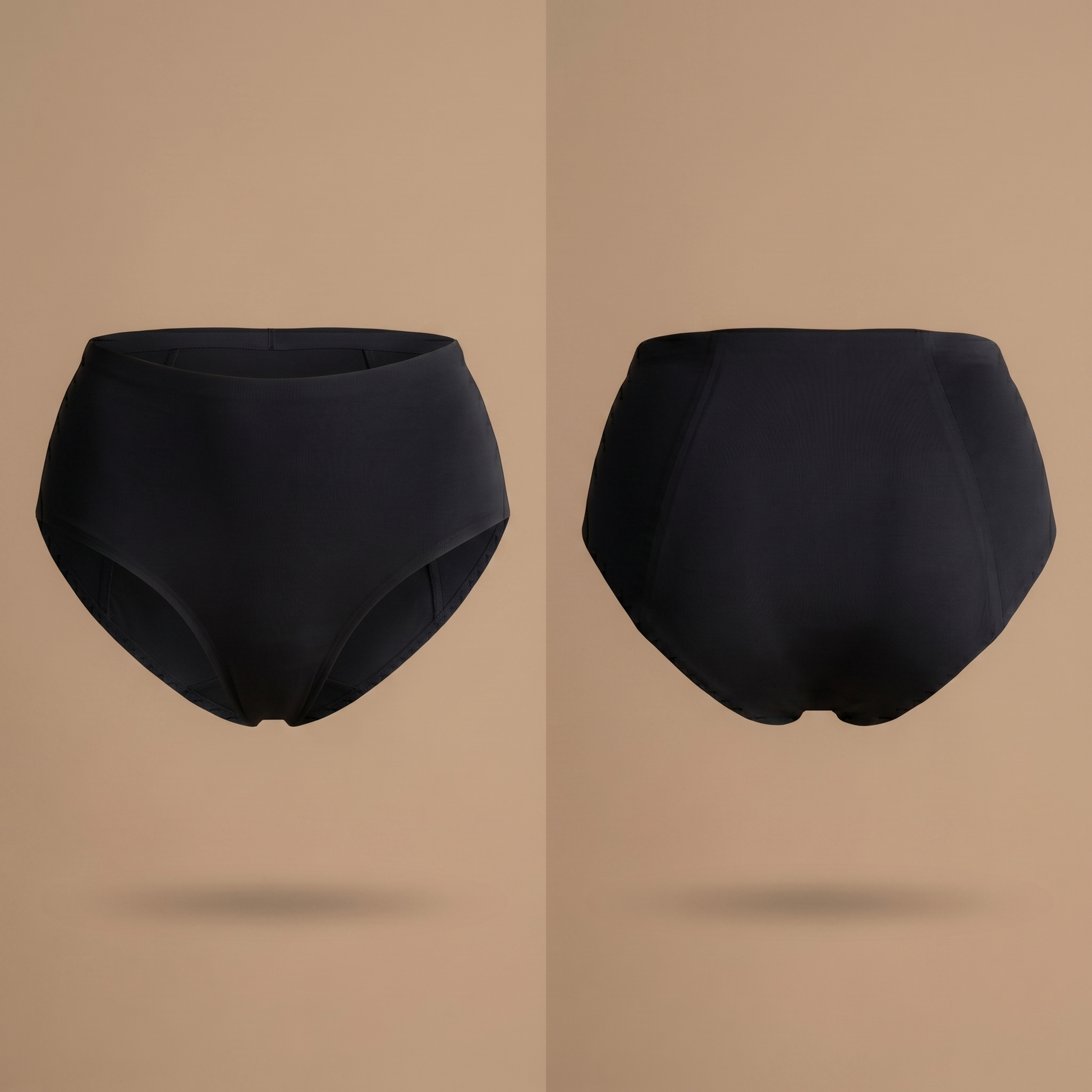 Floena Leakproof Seamless High Waist Brief — black seamless high-waisted period underwear
